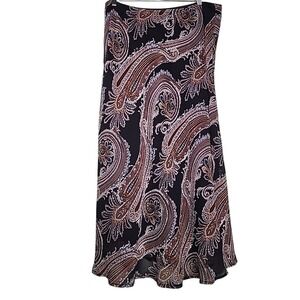Cato Midi Skirt 18/20W Paisley Multi Classic Whimsigoth Flowy Office Secretary